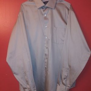 Gray Buttton Down Geoffrey Beene Dress Shirt